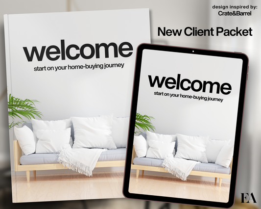realtor new client,real estate onboard,client intake form,client welcome guide,home buyer guide,home buyer packet,home seller guide,home seller packet,new client onboard,new client packet,real estate client,real estate packet,welcome packet