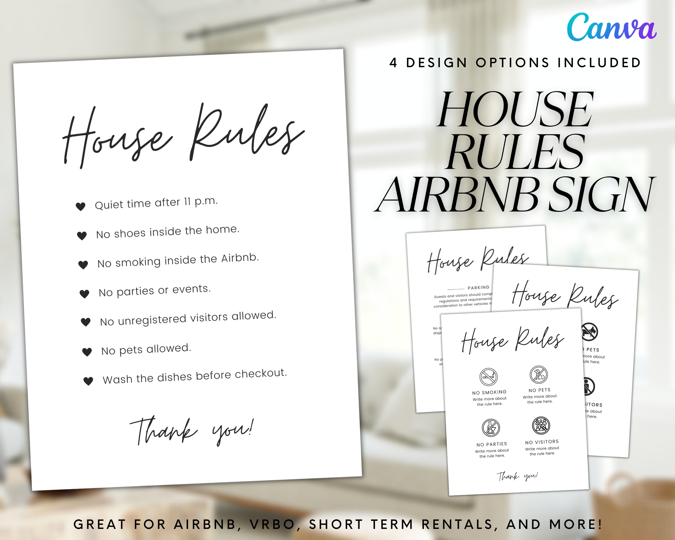 House Rules Airbnb Sign 11 - Real Estate Template – Elevated Agent