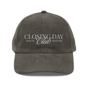 Closing Day Club Corduroy Cap — Vintage Embroidered Real Estate Closing Hat