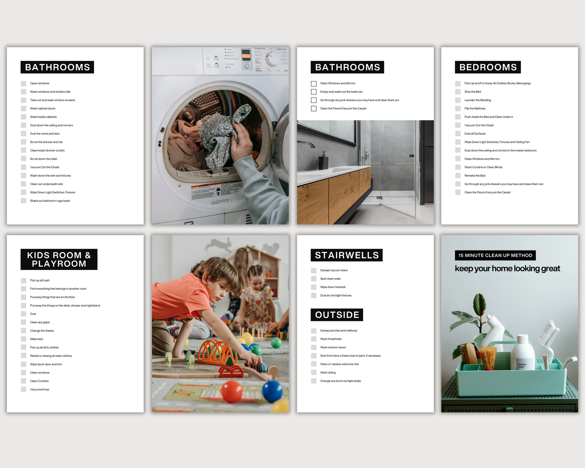 Spring Clean Up Books Spring Cleaning Workbook - Classic Design Style – Elevated Agent