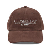 Closing Day Club Corduroy Cap — Vintage Embroidered Real Estate Closing Hat