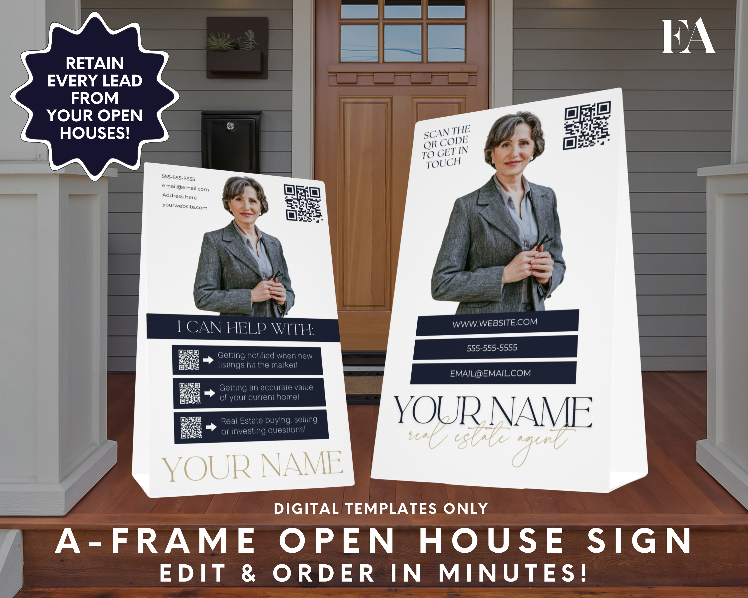Open House A-Frame Sign 8 - Exclusive Design Style – Elevated Agent