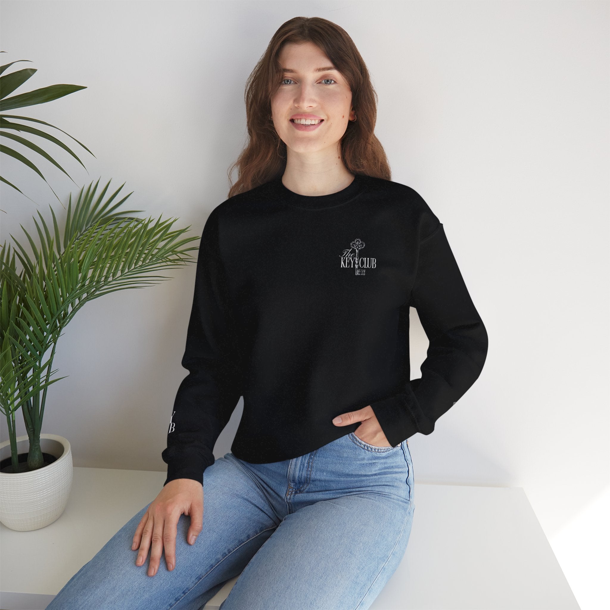 Key Club Vintage Key Crewneck Sweatshirt With Sleeves