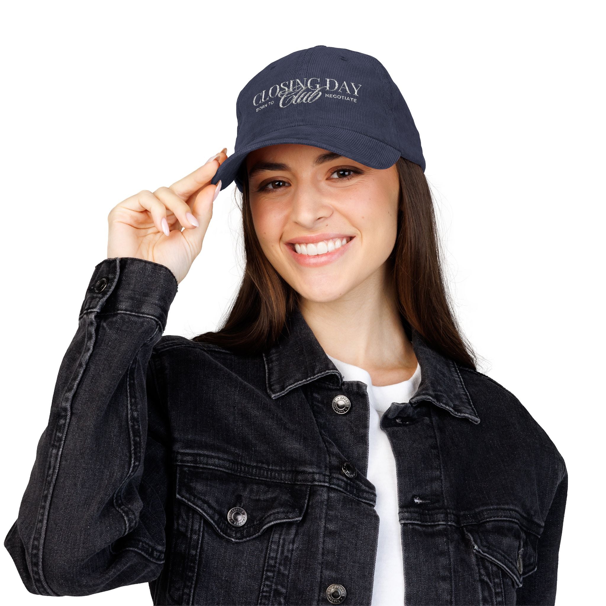 Closing Day Club Corduroy Cap — Vintage Embroidered Real Estate Closing Hat