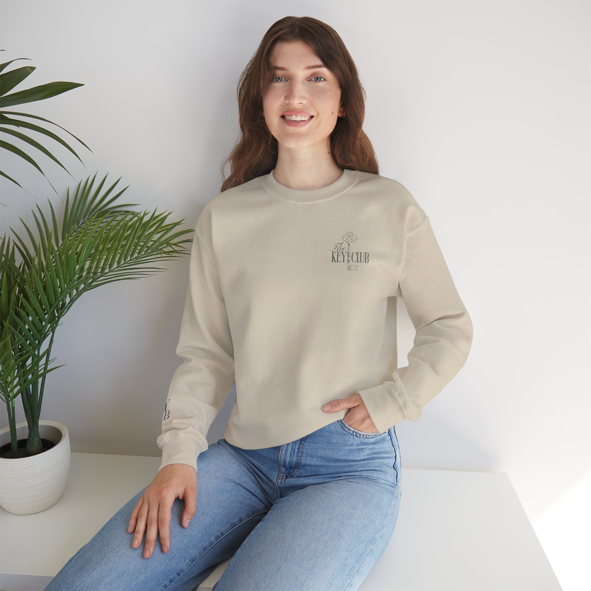 Key Club Vintage Key Crewneck Sweatshirt With Sleeves