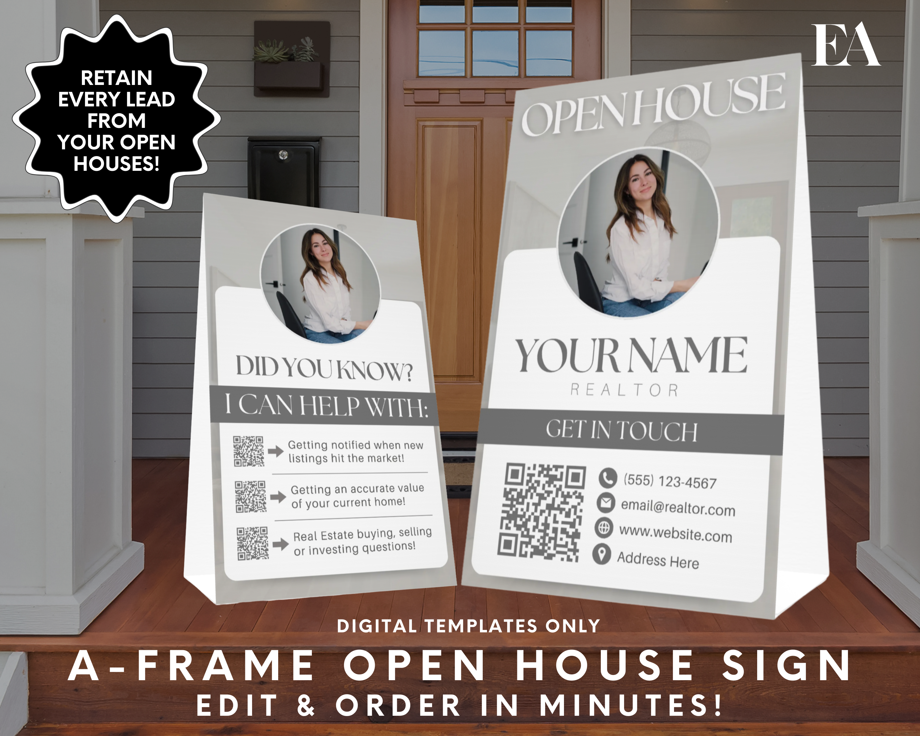 Open House A-Frame Sign 12 - Peaceful Design Style – Elevated Agent