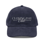 Closing Day Club Corduroy Cap — Vintage Embroidered Real Estate Closing Hat