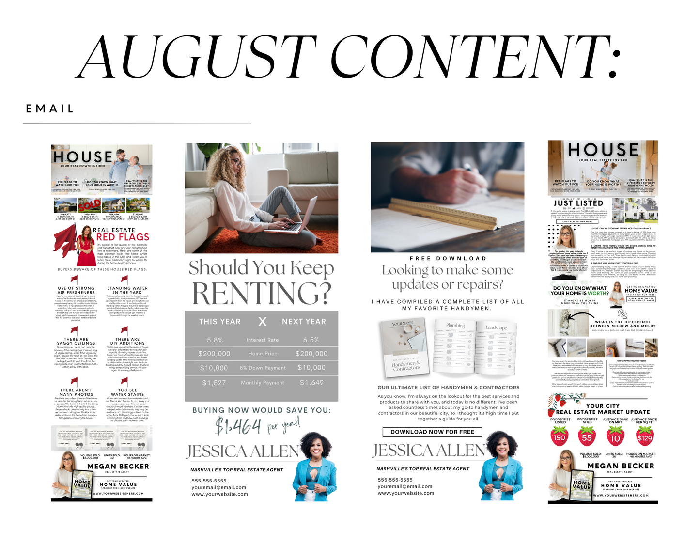 Real Estate Template - August Marketing Plan and Templates