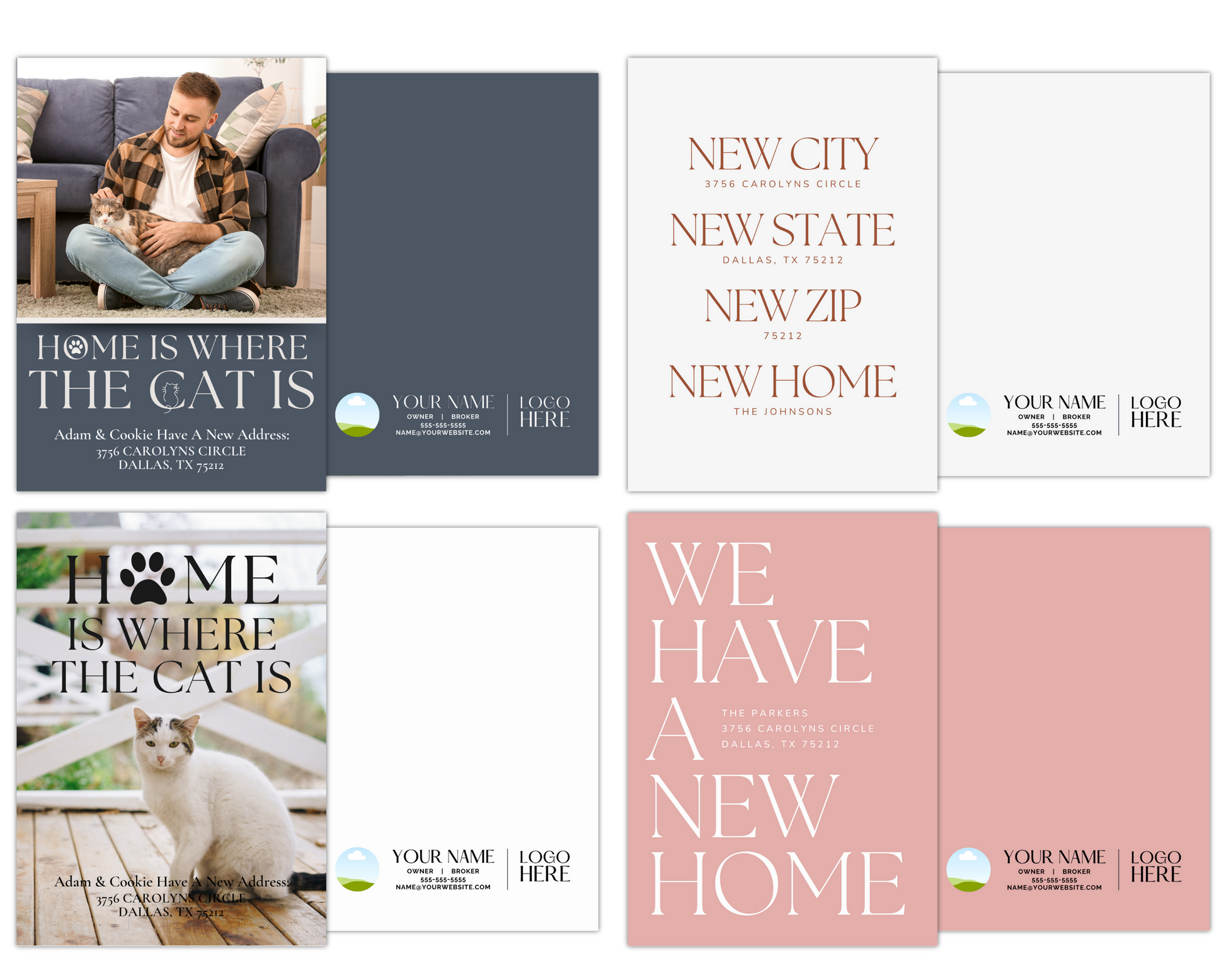 We've Moved Postcard Bundle, Moving Announcement, Real Estate Postcard, New Home Card, Change of Address Card, Canva Template, Closing Gift