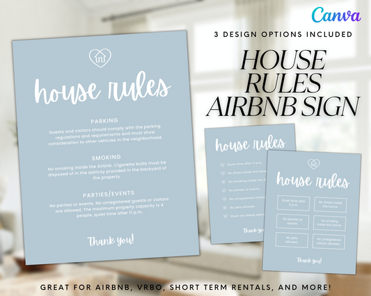 This Real Estate Template – House Rules Airbnb Sign