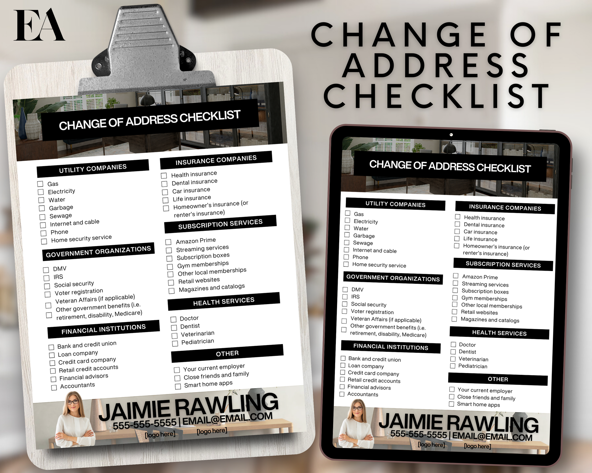 Real Estate Template - Change of Address Checklist