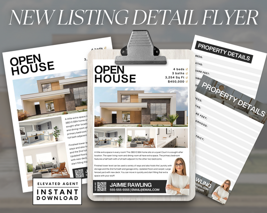 Real Estate New Listing Flyer, Open House Flyer, Real Estate Template, Real Estate Marketing, Real Estate Flyer, Just Listed, Canva Template