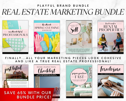 Real Estate Marketing Bundle Templates Real Estate Pink Templates Playful Bundle 2