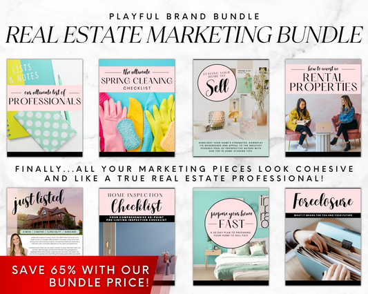 Real Estate Marketing Bundle Templates Real Estate Pink Templates Playful Bundle 2