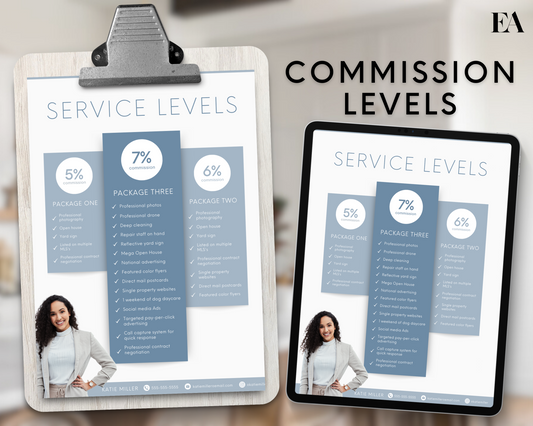 Real Estate Template for Commission Levels Real Estate Listing Presentation Real Estate Commission Sheets Template Realtor Listing Commission Real Estate Listing Packet Realtor Flyer