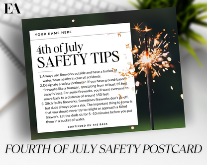 Real Estate Template – Fourth of July Safety Postcard