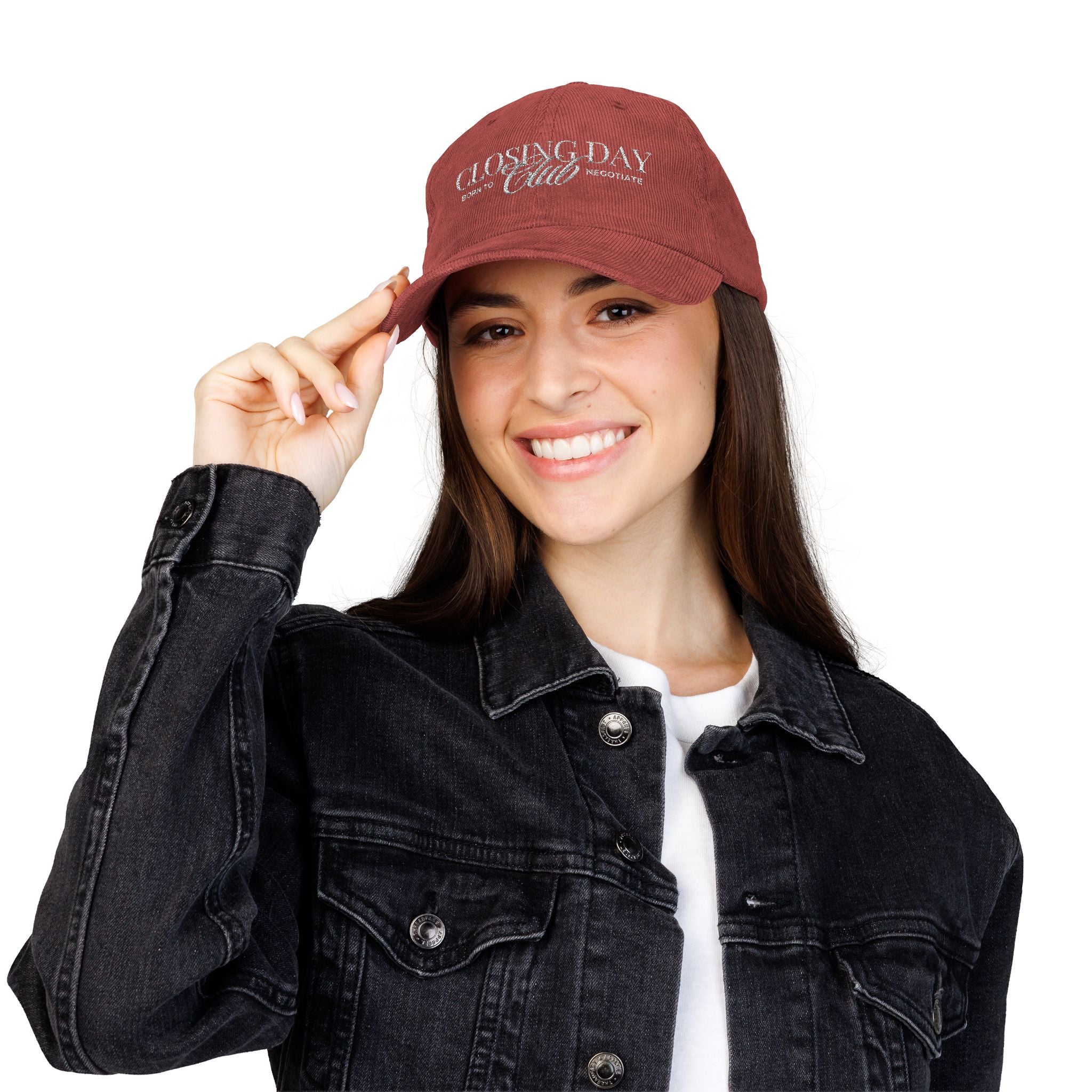 Closing Day Club Corduroy Cap — Vintage Embroidered Real Estate Closing Hat