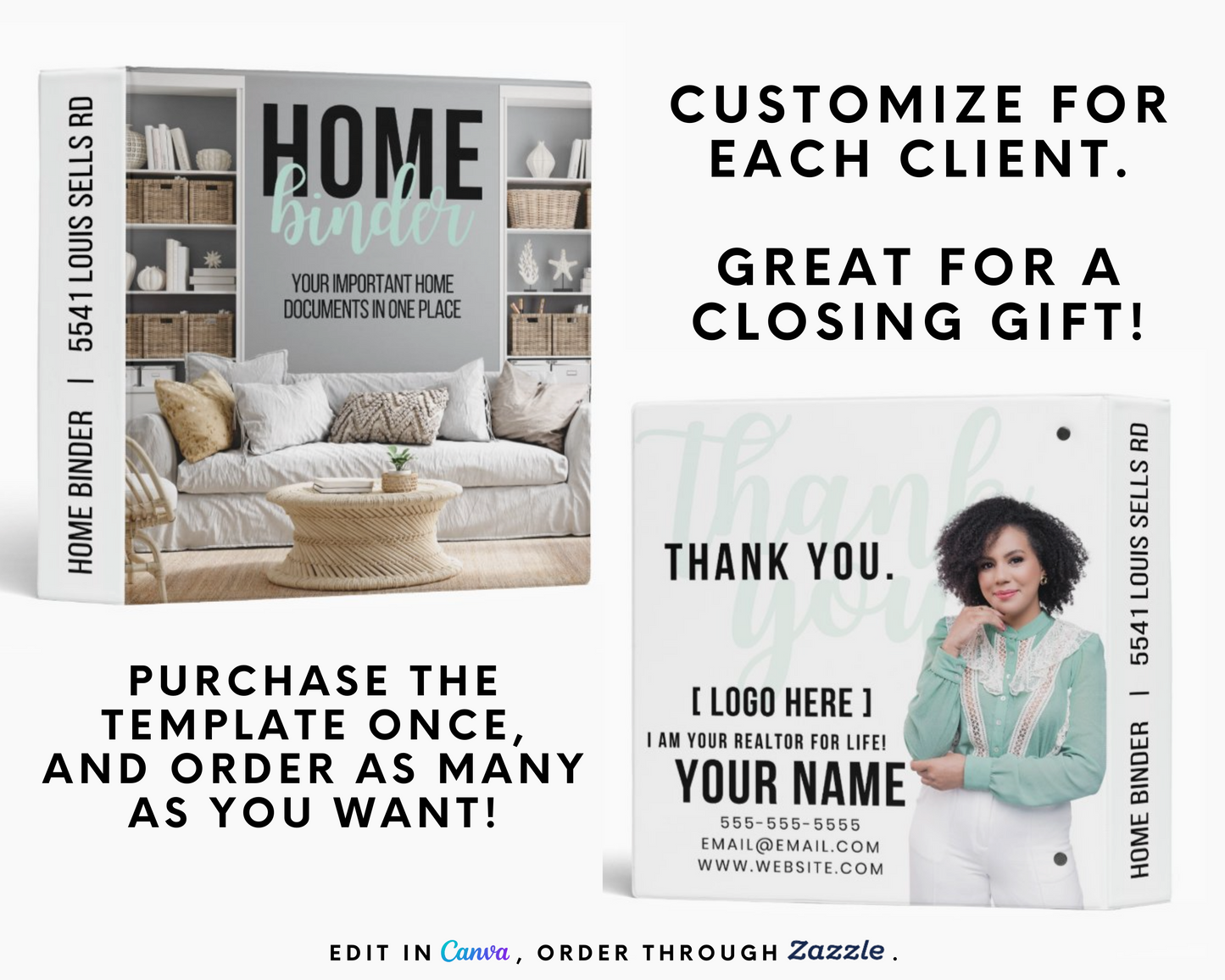 New Home Binder, Real Estate Client Closing Exit Packet, Real Estate Template, Realtor Closing Gift, Real Estate Flyer, Home Buyer Packet