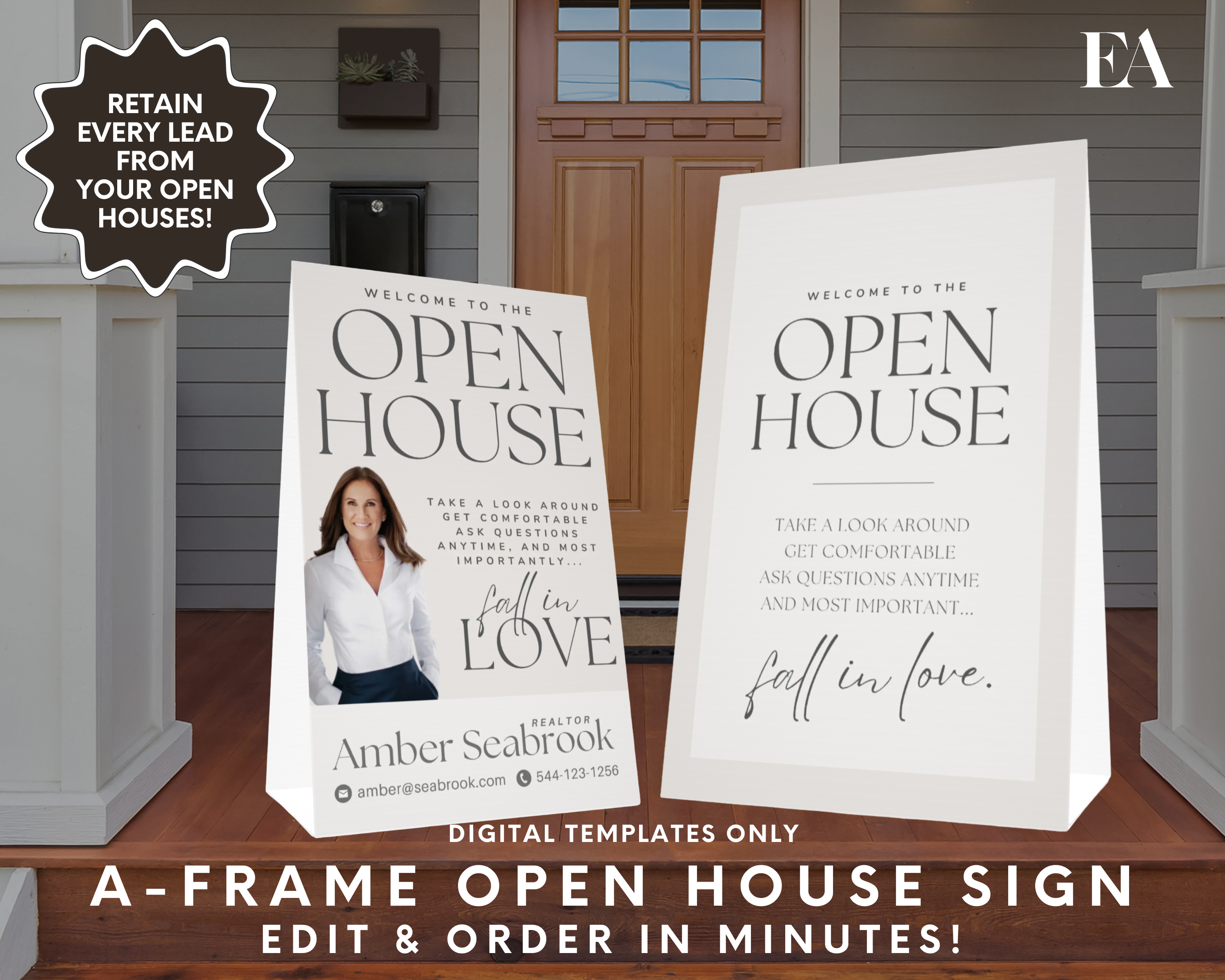 Open House A-Frame Sign 13 - Peaceful Design Style – Elevated Agent