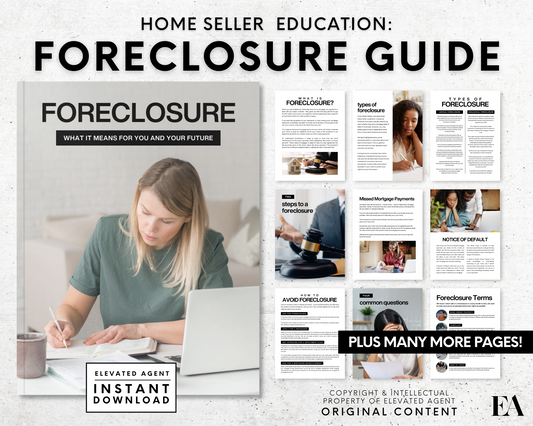 Real Estate Foreclosure Guide, Home Seller Guide, Real Estate Marketing, Realtor Flyer, Foreclosure Postcard, Real Estate Template, Canva