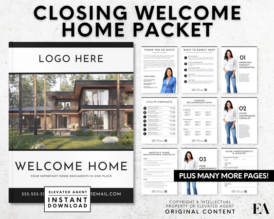 Client Welcome Packet Template, Realtor Closing, Real Estate Marketing, New Client Packet, Home Buyer Guide, Real Estate Flyer, Buyer Packet