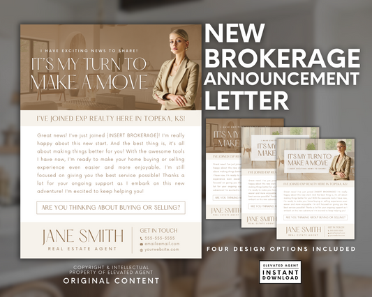 Real Estate Brokerage, Announcement Letter, New Brokerage, Real Estate Marketing, Home Buying Guide, Real Estate Investment, Realtor Flyer