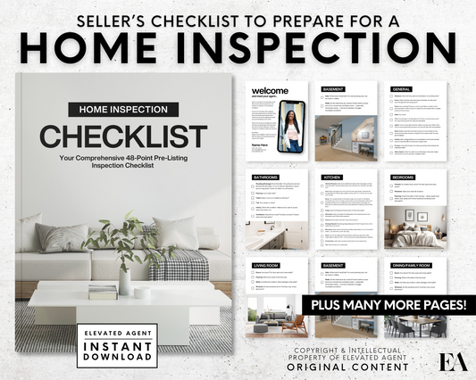 Home Inspection Checklist, Real Estate Template, Property Survey Checklist, Real Estate Marketing, Home Buyer Packet, Real Estate Flyer
