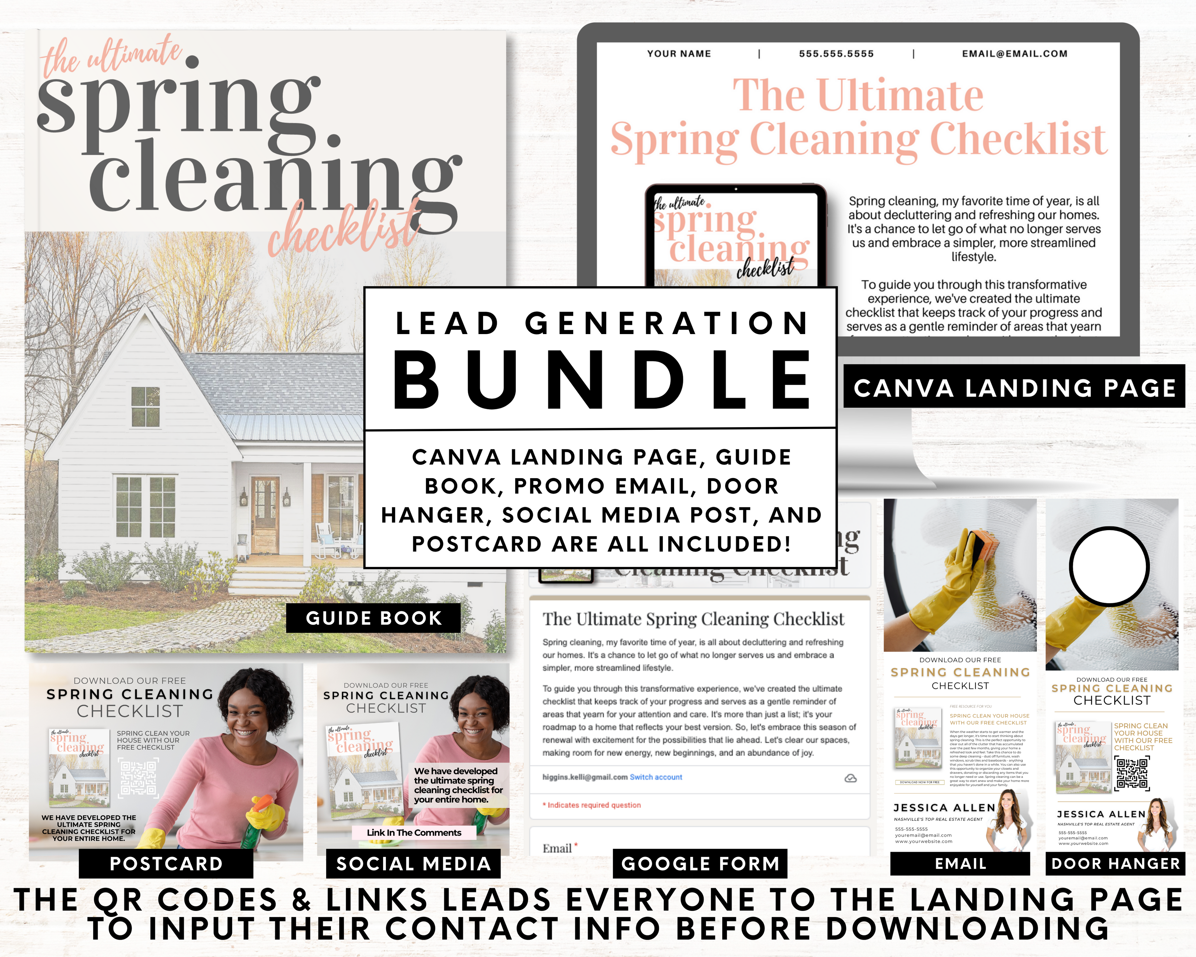 Spring Cleaning Checklist, Real Estate Bundle, Cleaning Schedule, House Cleaning, Declutter Checklist, Cleaning Planner, Real Estate Flyer