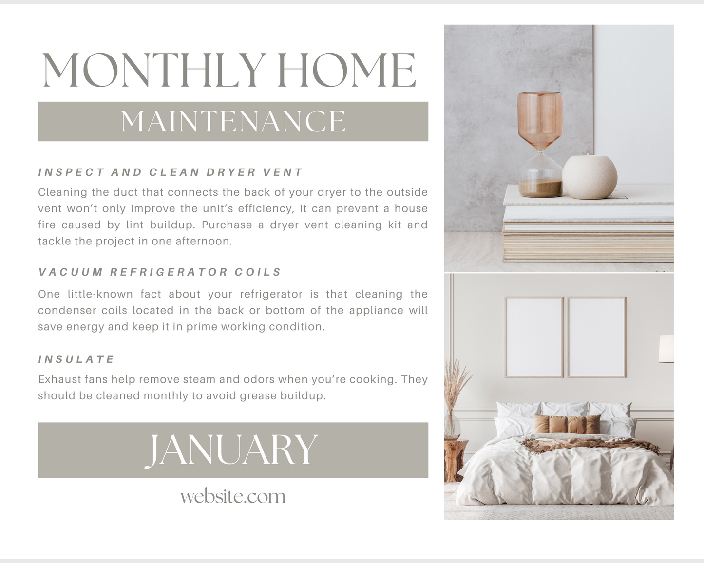 Home Maintenance Calendar 4 - Client Glift