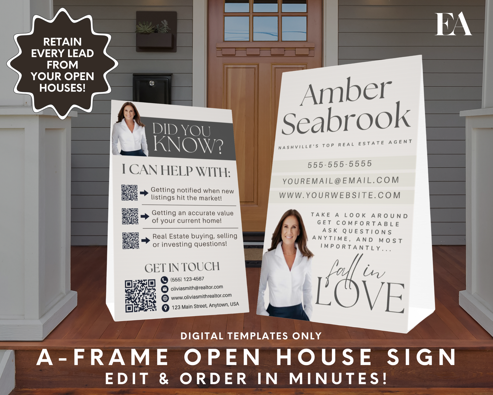 Open House A-Frame Sign 14 - Peaceful Design Style – Elevated Agent