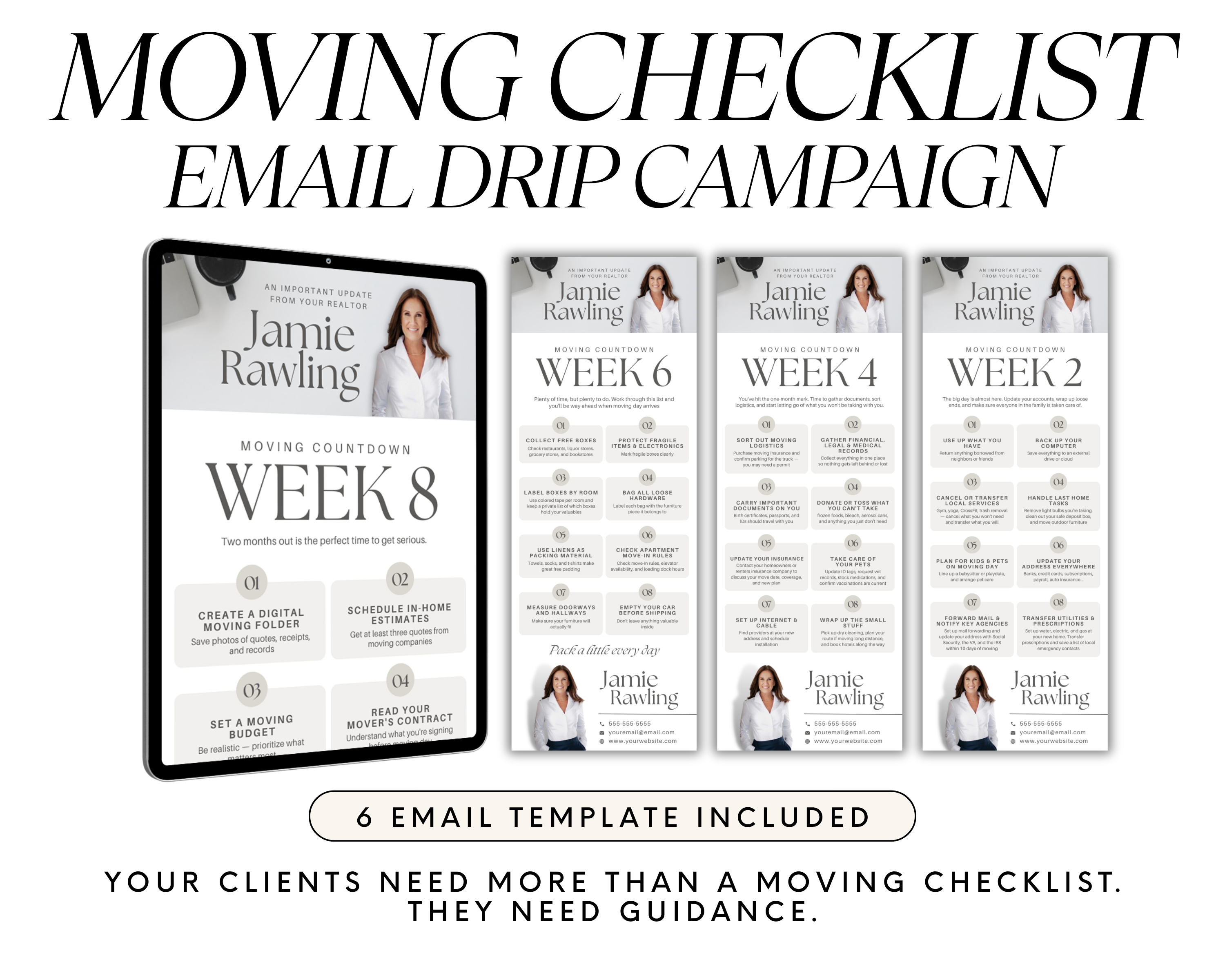 Moving Checklist email drip campaign - Peaceful Design Style