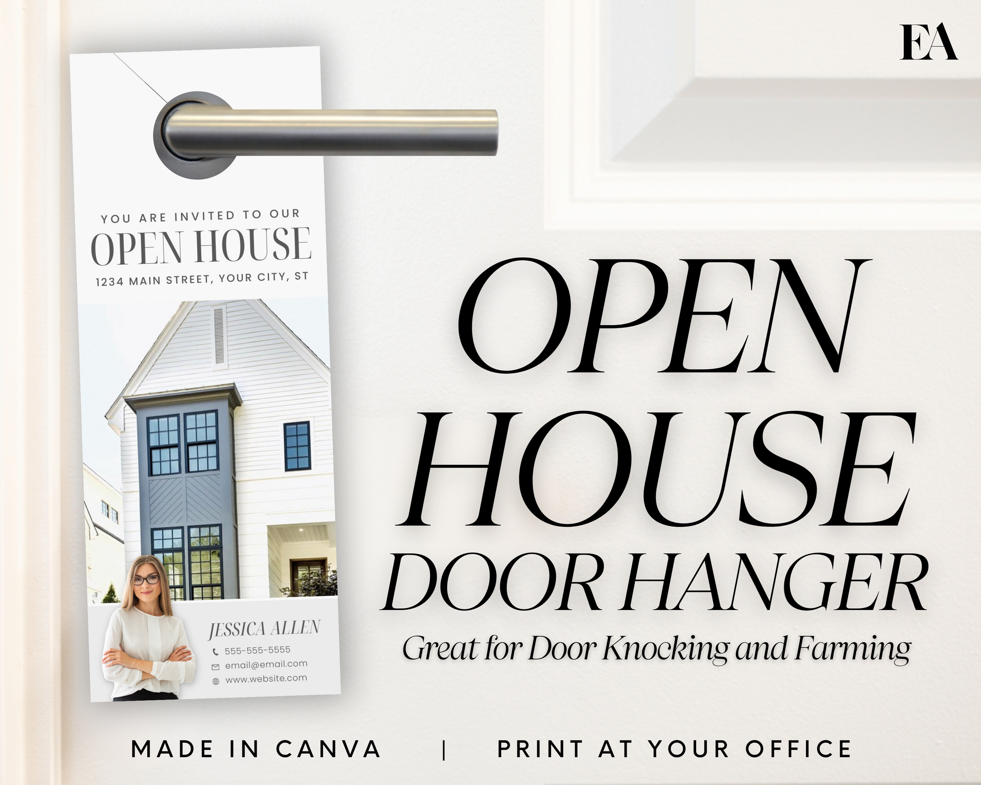 Real Estate Template Open House Real Estate Door Hanger Template Real Estate Farming Template Real Estate Canva Door Tag Neighbor Realtor Farming Template