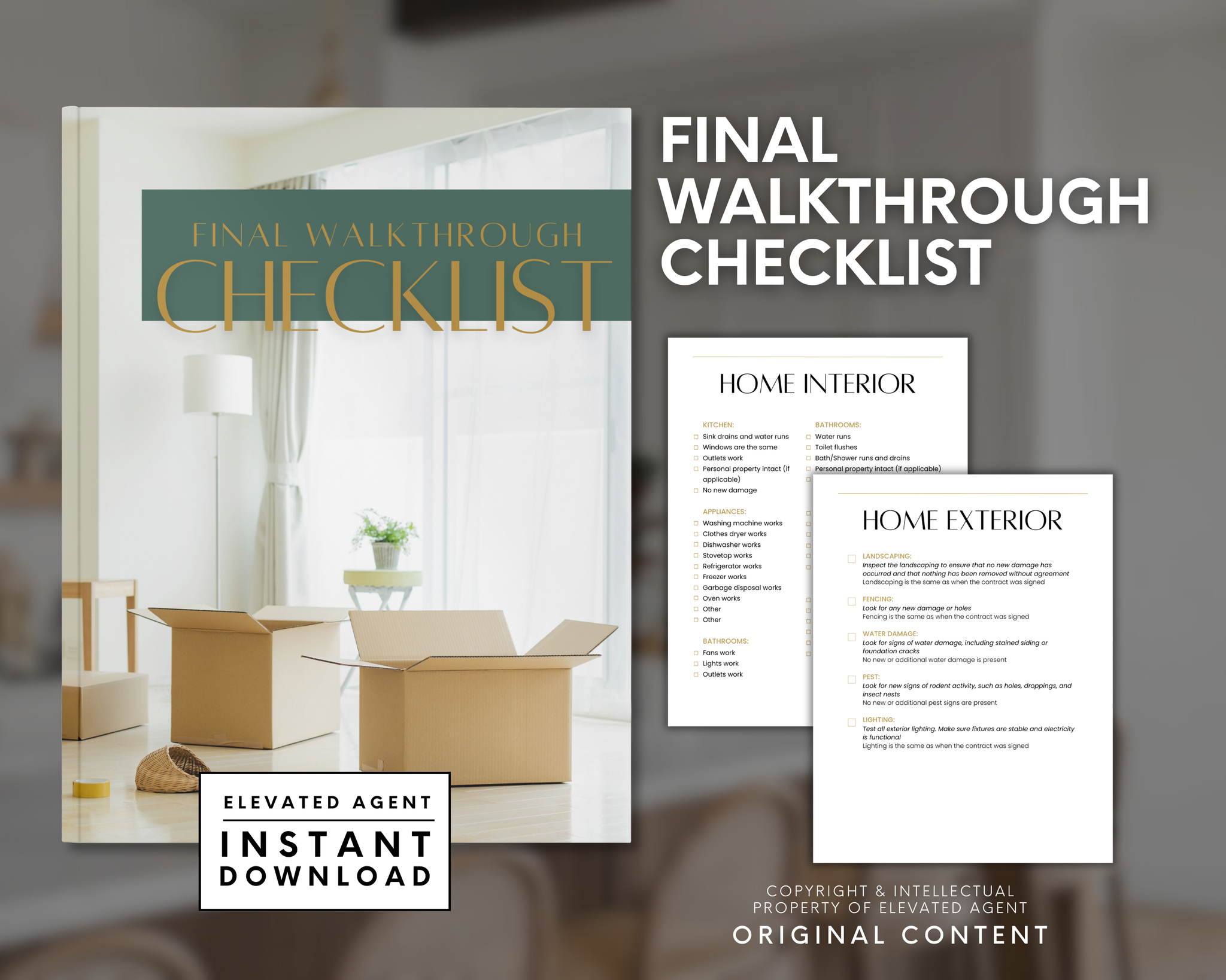 Final Walkthrough Checklist - Exclusive Design Style – Elevated Agent