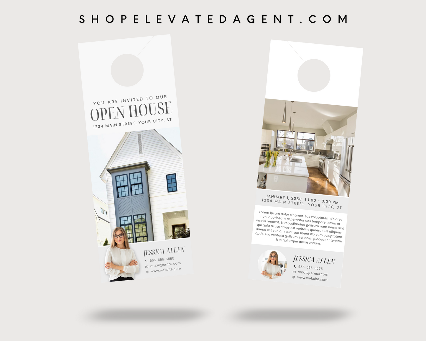 Canva Template for Open House Real Estate Door Hanger Template Real Estate Farming Template Real Estate Canva Door Tag Neighbor Realtor Farming Template in Canva