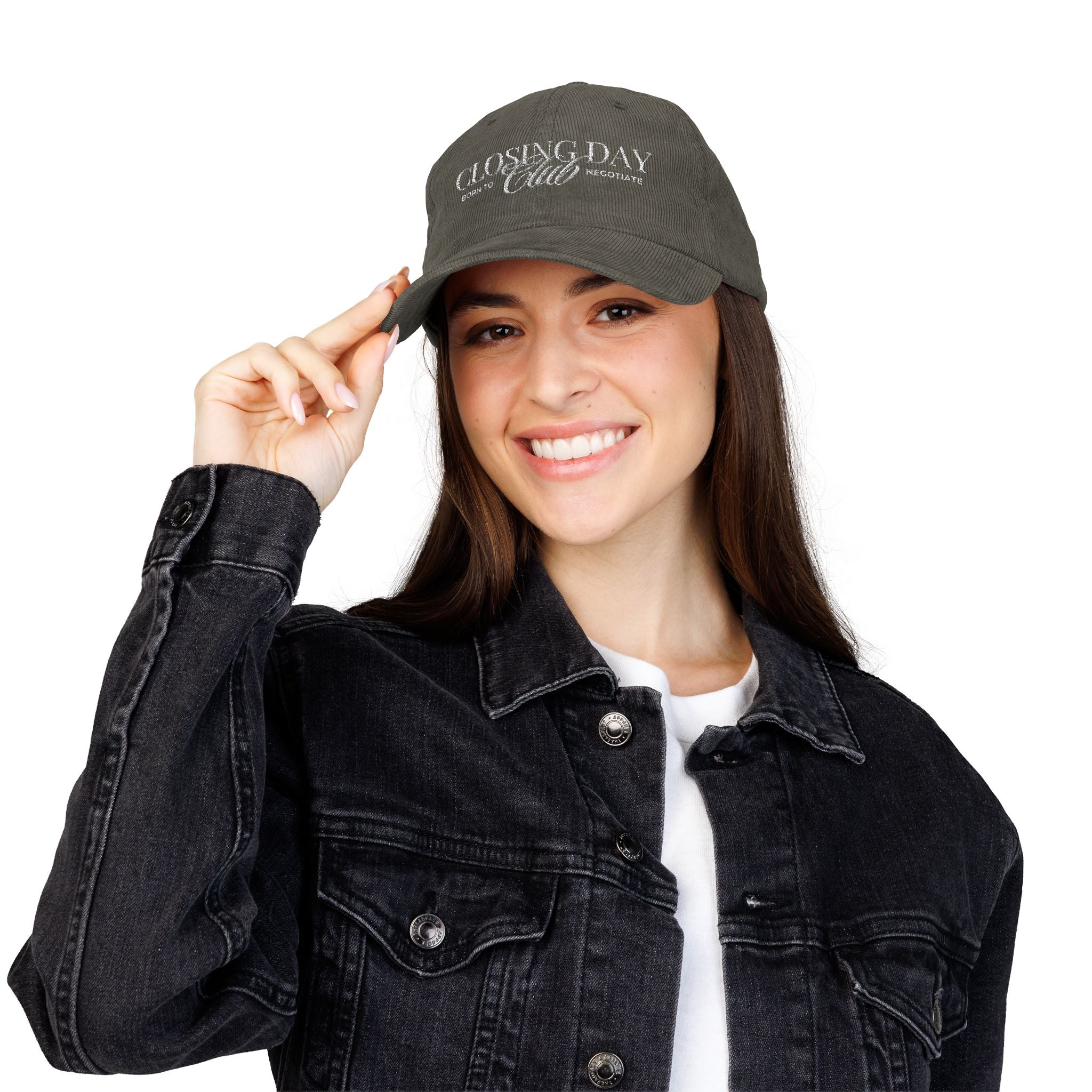 Closing Day Club Corduroy Cap — Vintage Embroidered Real Estate Closing Hat