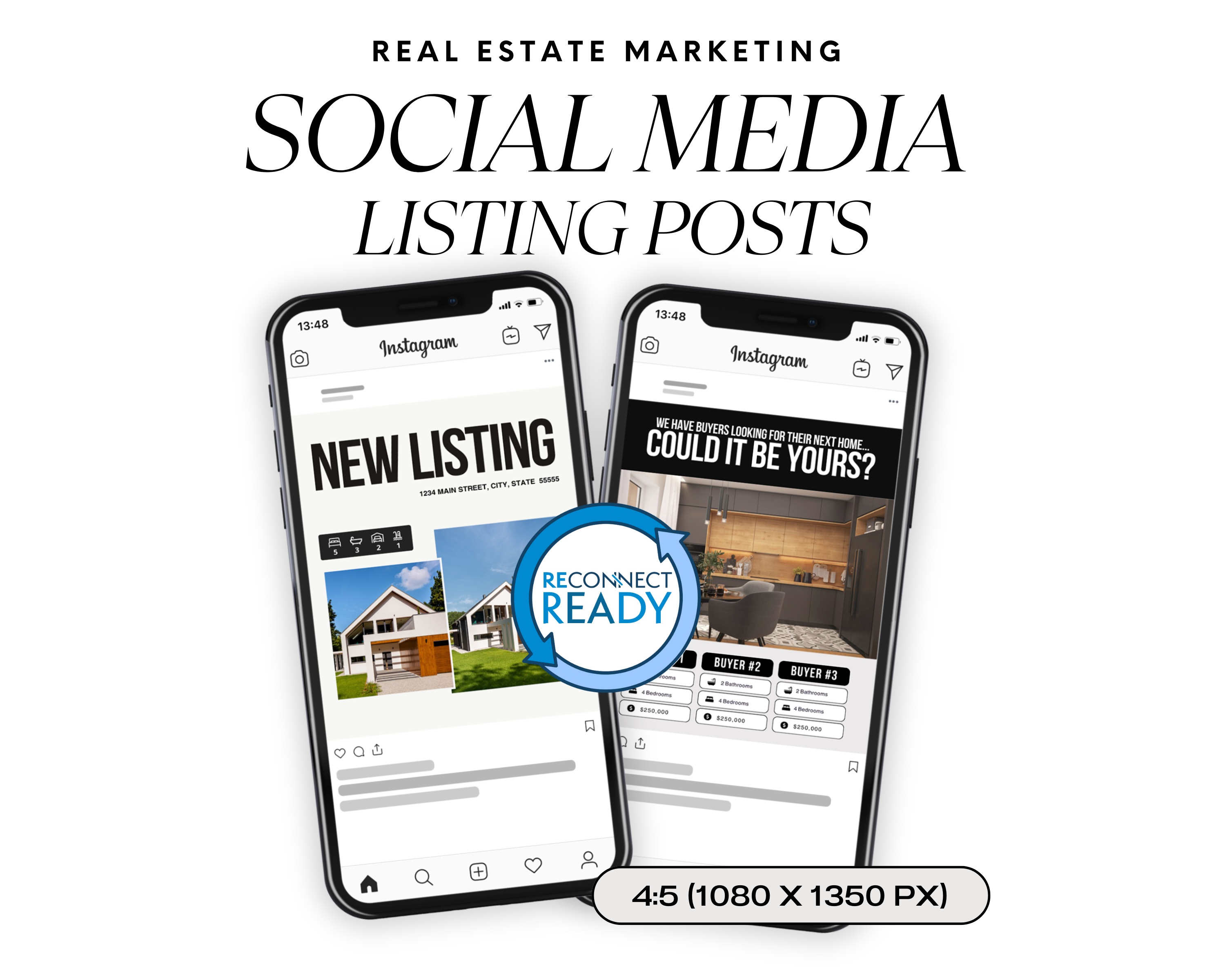 Social Media Listing Posts 3 - Minimal Design Style – Elevated Agent