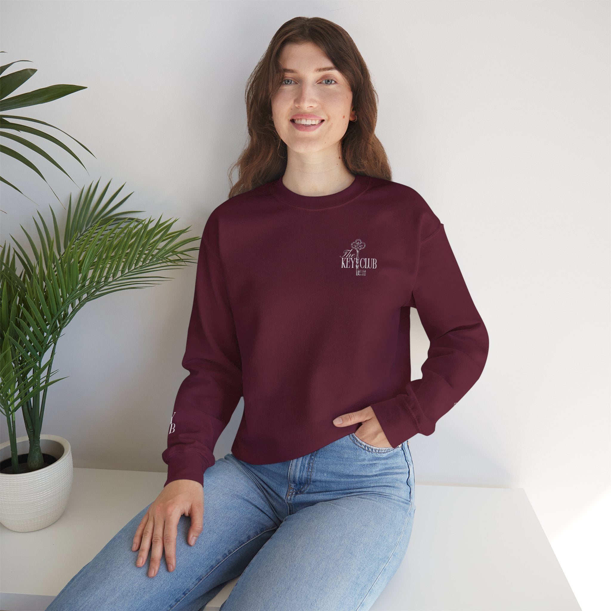 Key Club Vintage Key Crewneck Sweatshirt With Sleeves
