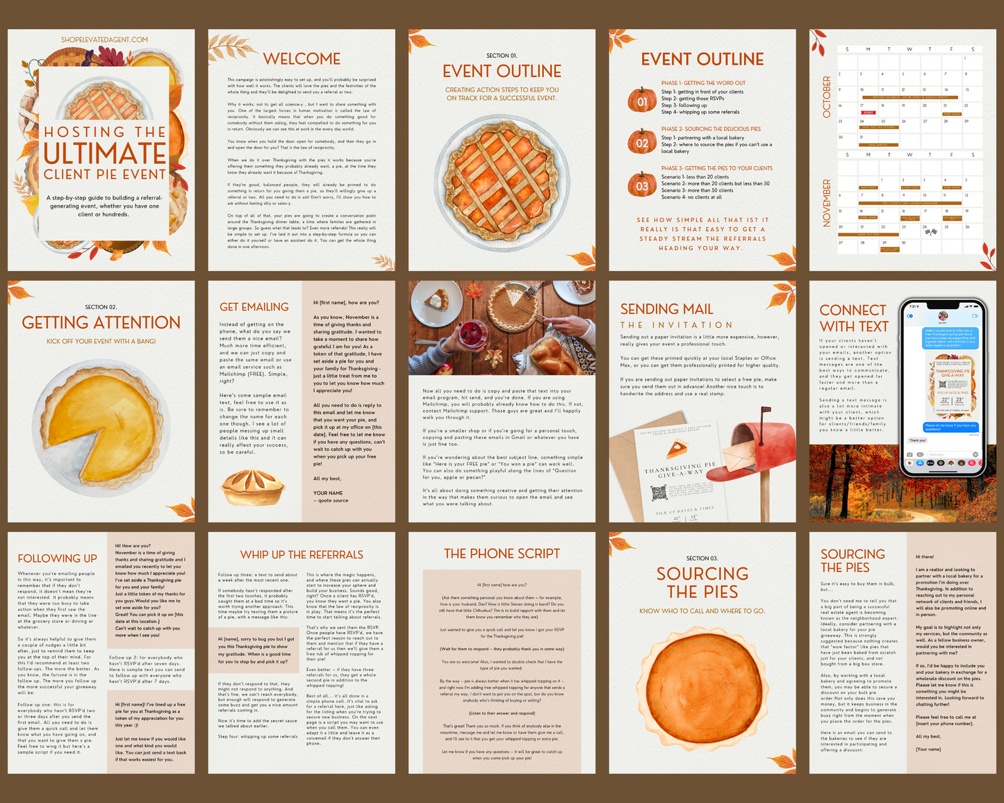 Thanksgiving Pie Give-A-Way Event Bundle 4 - Real Estate Event Templates