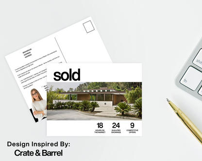 Just Sold Postcard for Real Estate Agents Farming Postcard Template
