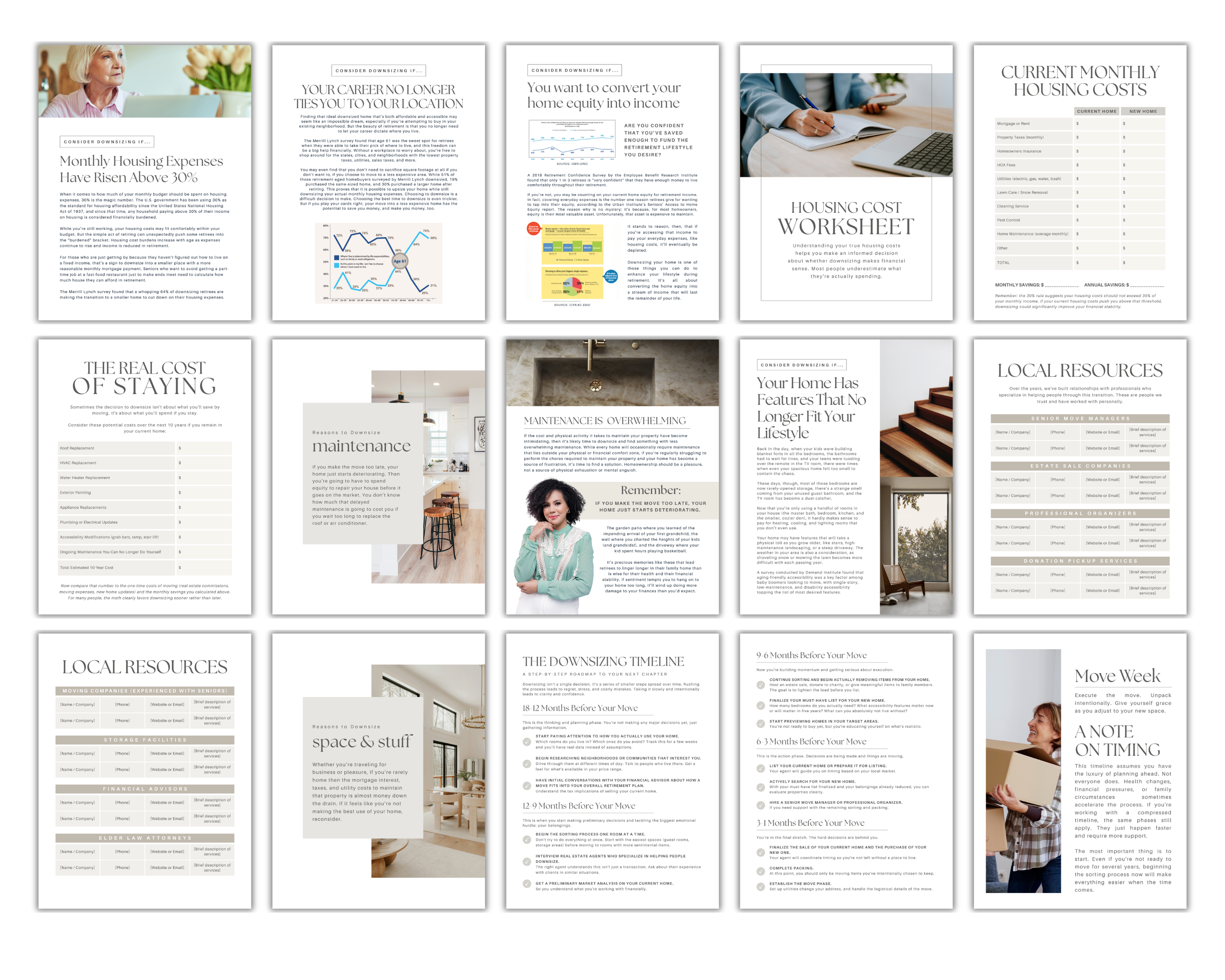 Downsizing Guide - Peaceful Design Style - Real Estate Templates