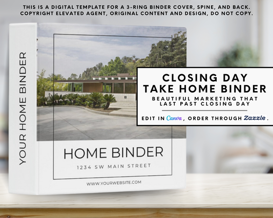 Real Estate Client Closing Packet, New Home Binder, Buyer Packet, Real Estate Marketing, Real Estate Flyer, Home Buyer Guide, Canva Template<br>