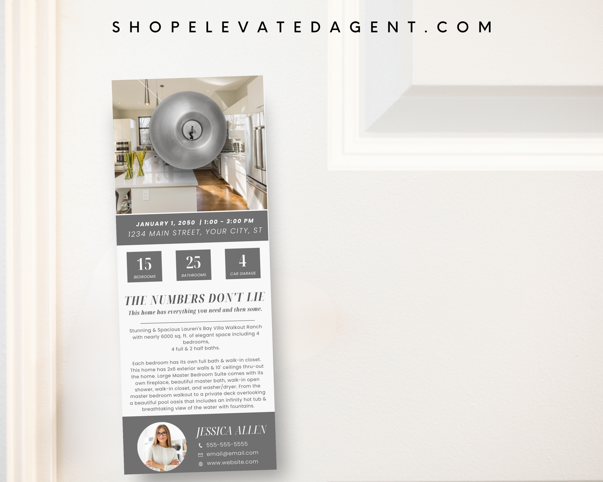 Real Estate Open House Door Hanger Template, Real Estate Property Listing Flyer, Open House Invitation, Realtor Door Sign, Real Estate Door Hanger Template