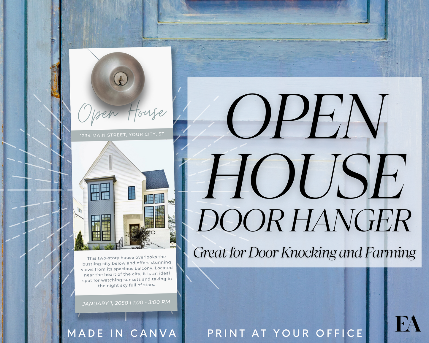 Real Estate Template – Open House Door Hanger