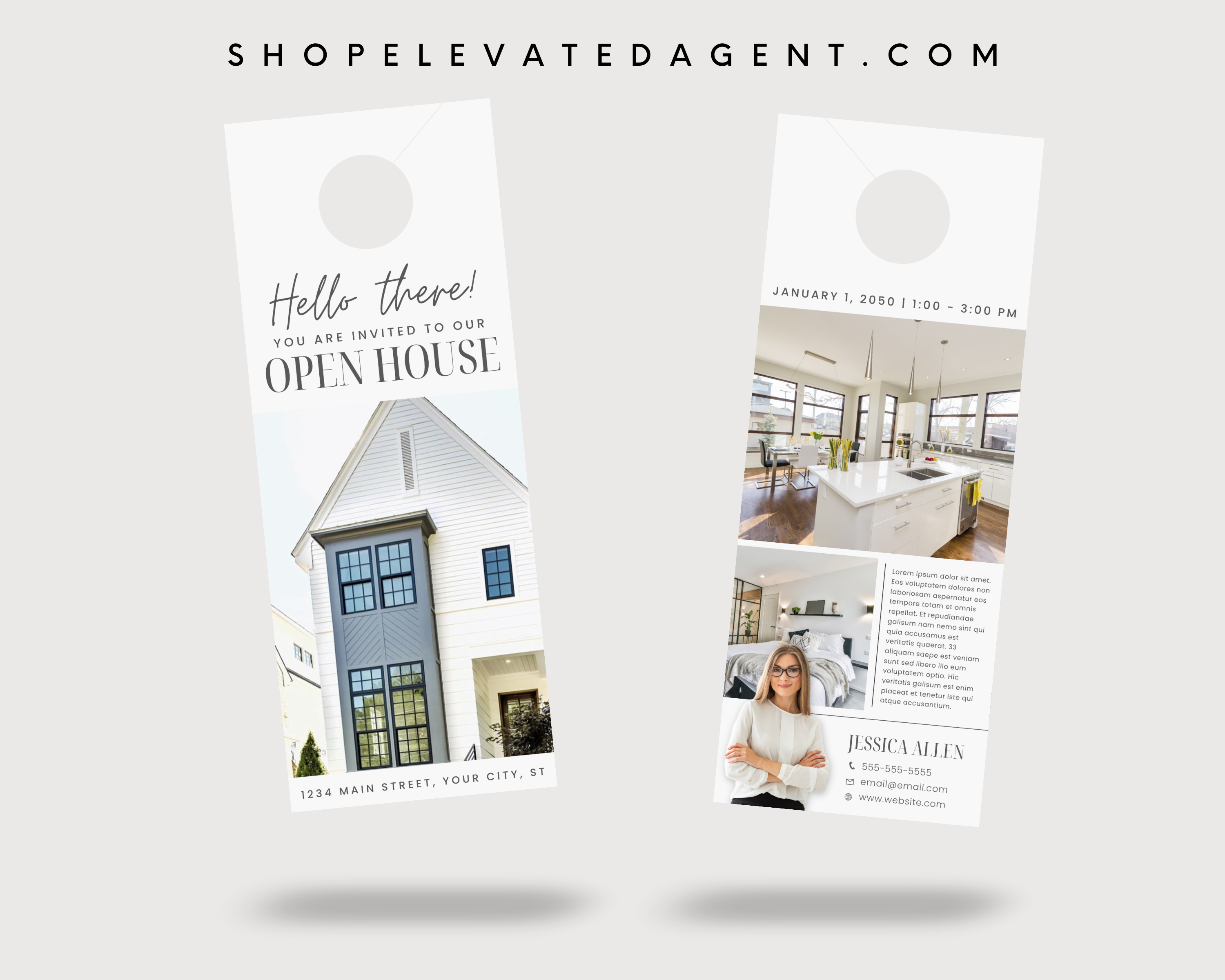 Open House Door Hanger 4 - Real Estate Template – Elevated Agent