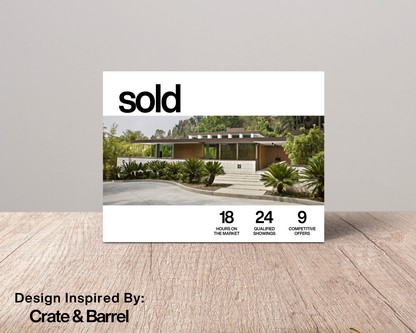 Just Sold Postcard for Real Estate Agents Just Sold Real Estate Farming Postcard Template