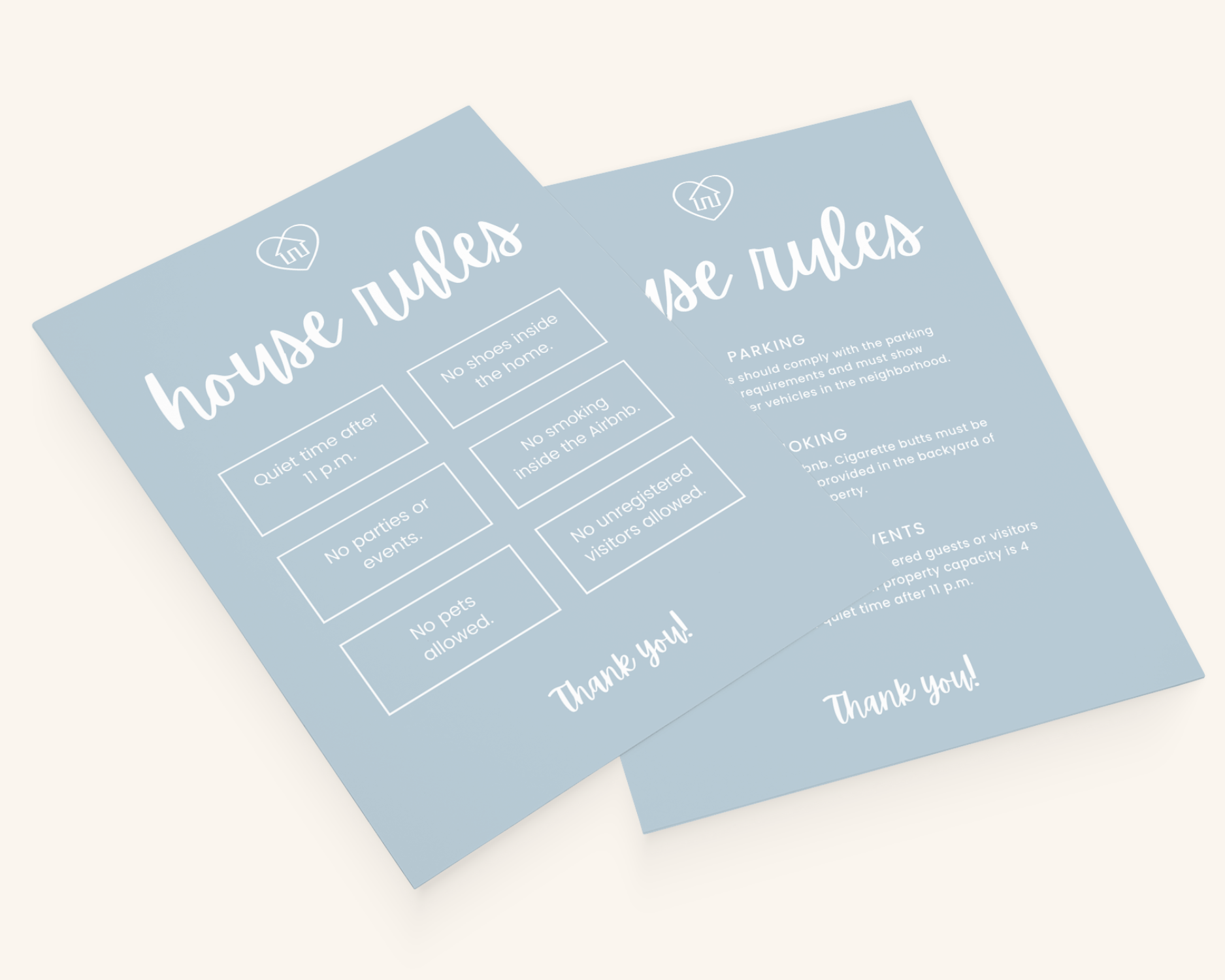 This Real Estate Template – House Rules Airbnb Sign