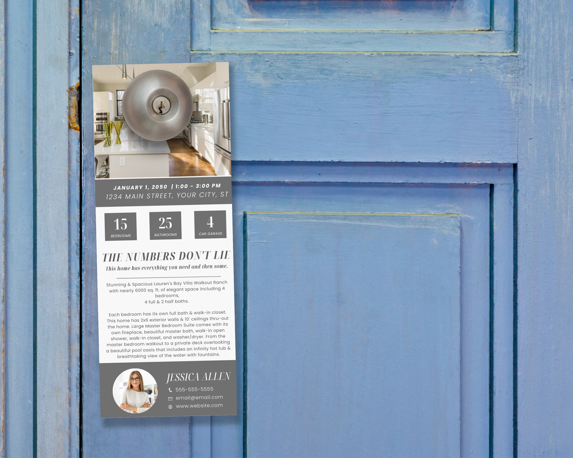 Real Estate Open House Door Hanger Template, Real Estate Property Listing Flyer, Open House Invitation, Realtor Door Sign, Open House Door Hanger Template