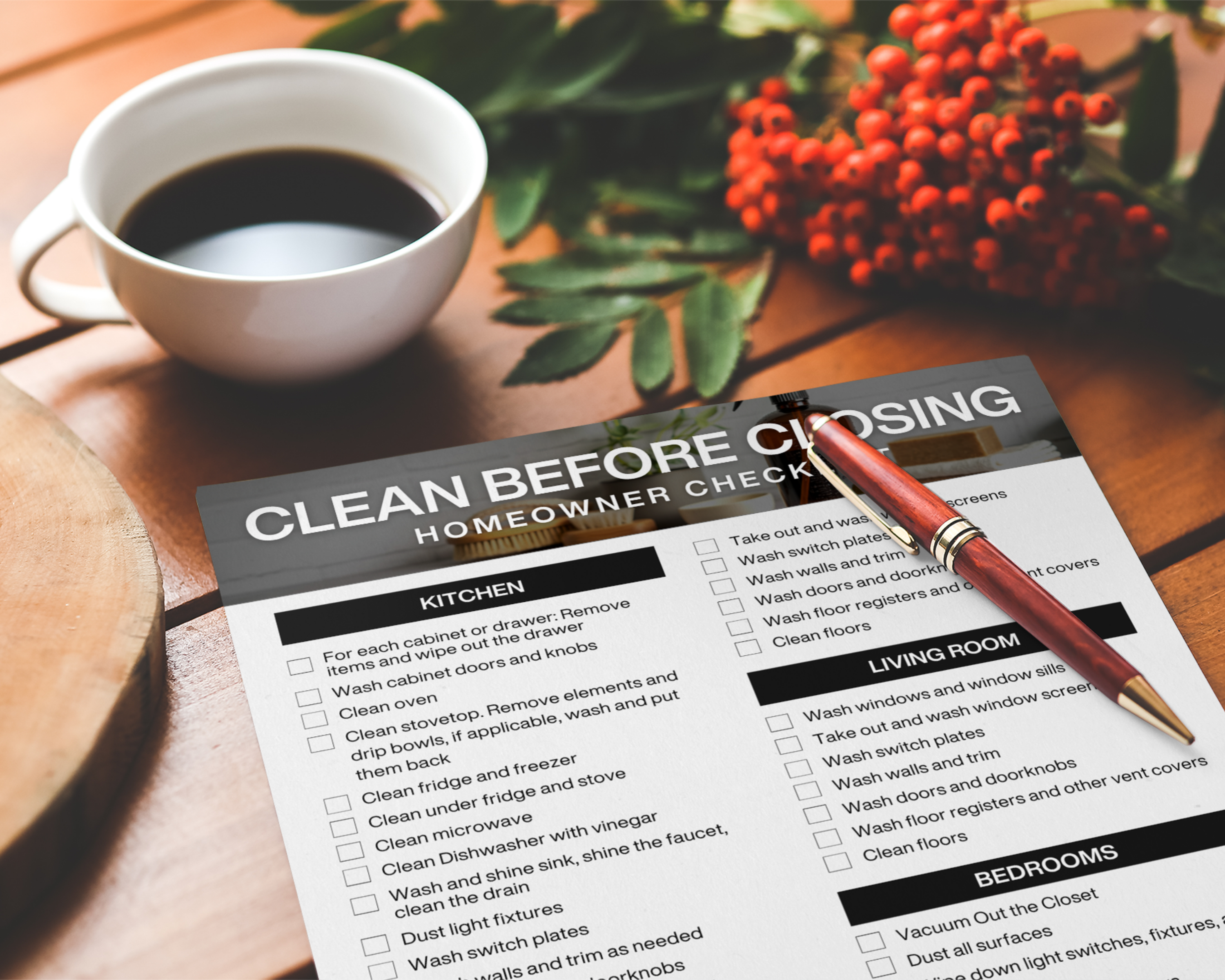 Classic Cleaning Before Closing Checklist
