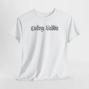 Listing Baddie Gothic Script White T-Shirt