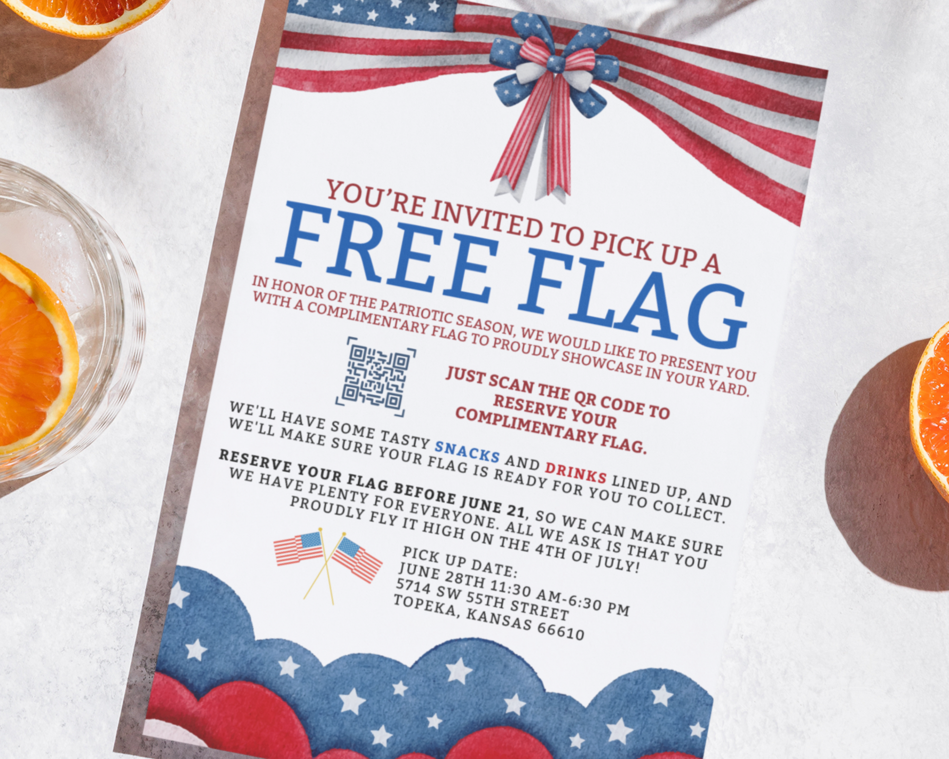 Free Flag Event Template, Real Estate Client Event Flyer, QR Code Template, Realtor Marketing, Real Estate Bundle, Real Estate Farming, Canva
